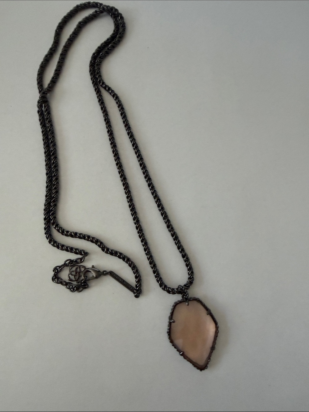 Kendra Scott Pink Teardrop Stone Pendant Necklace
